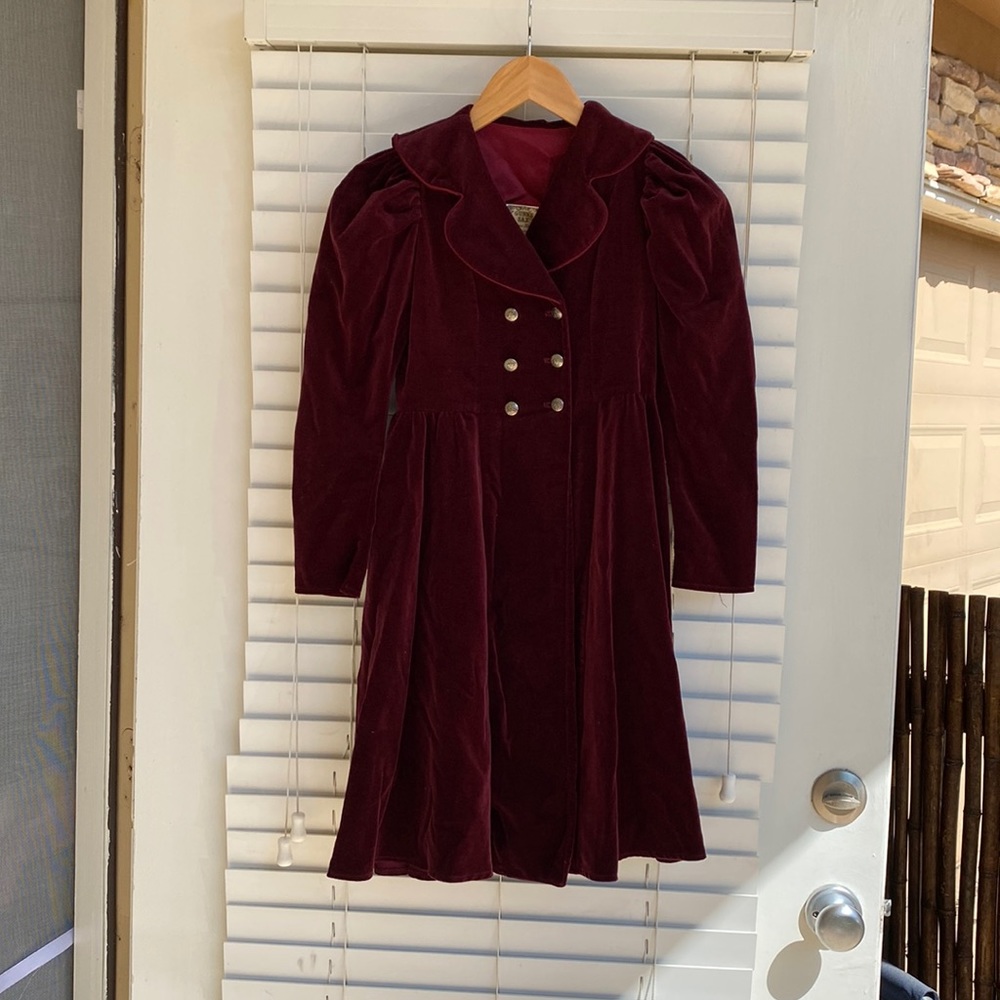 Girls Vintage Velvet Gunne Sax Coat Dress